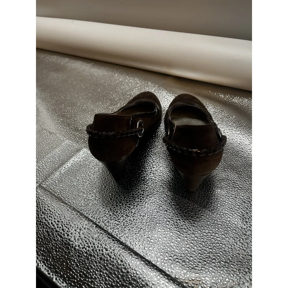 Womens‎ Sperry Top-Sider Boat wedge heels Brown with braided trim detailing 7M